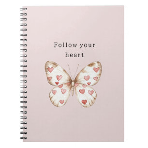 Carnet Papillon des Coeurs roses