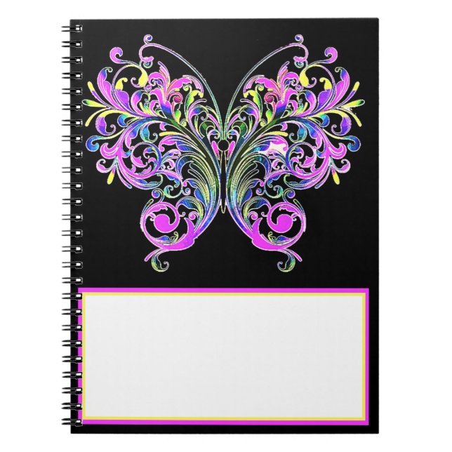 Carnet papillon en dentelle violette (Devant)
