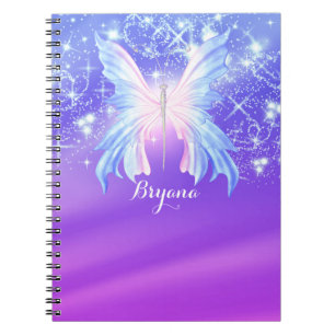 Carnet Papillon Fantaisie Rose Et Violet Étincelle