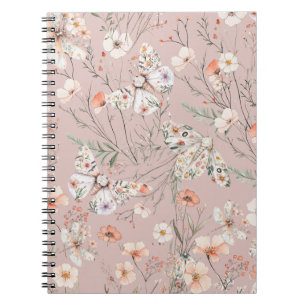 Carnet Papillon floral Fleur sauvage Boho