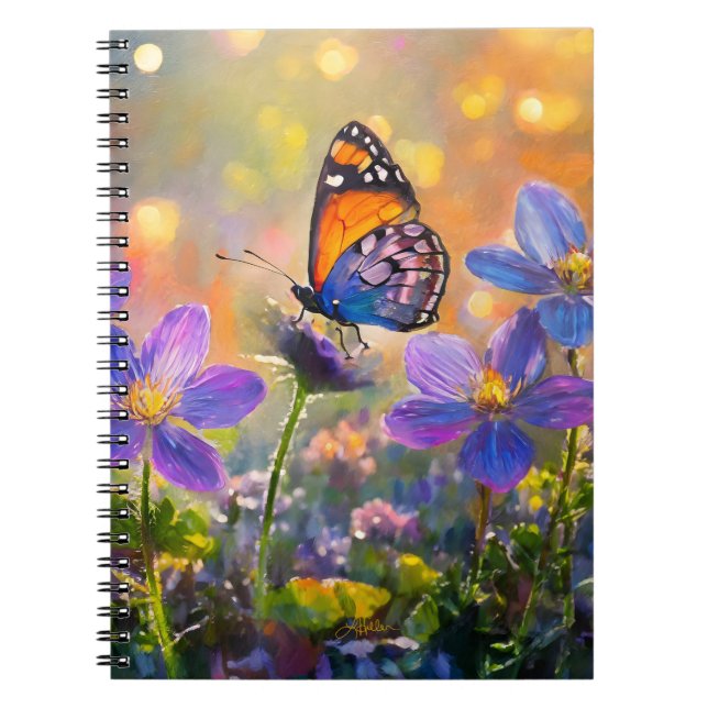 Carnet Papillon minuscule sur les Fleurs sauvages au leve (Devant)