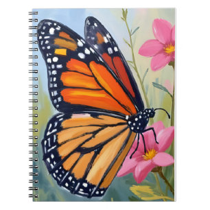 Carnet Papillon Monarque Aquarelle Jardin Floral