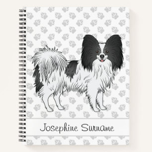 Carnet Papillon Noir Et Blanc Chien Mignon Avec Texte Per