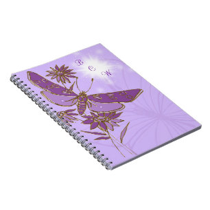 Carnet papillon pourpre