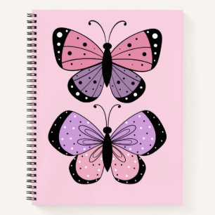 Carnet Papillon rose et violet