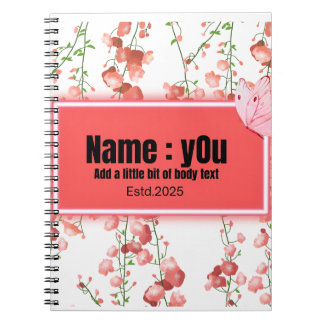 Carnet Papillon rose Gardenia