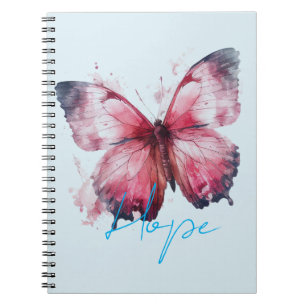 Carnet Papillon rose Hope inspirationnel
