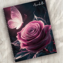 Papillon rose monogramme