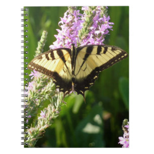 Carnet Papillon Swallowtail sur Fleurs sauvages pourpres