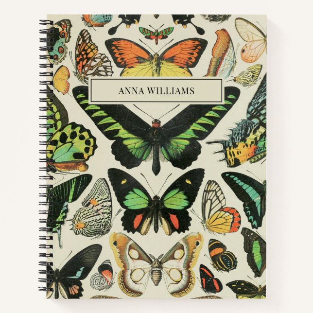 Carnet Papillon vintage personnalisé (Devant)