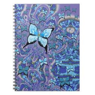 Carnet Papillons bleus rêve psychédélique