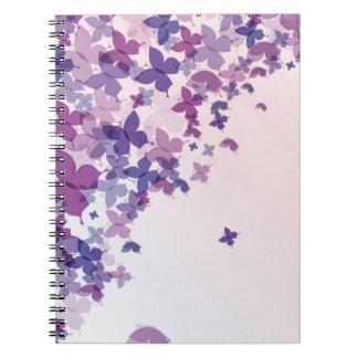 Carnet papillons dans les tons violets