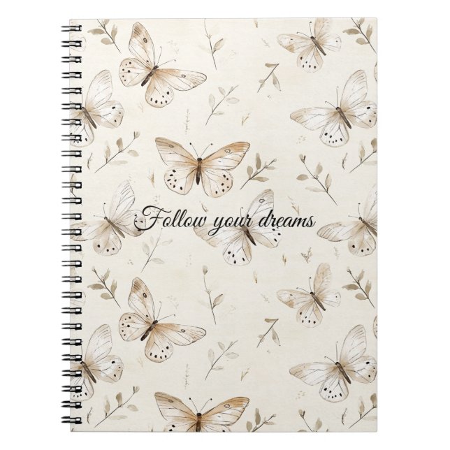 Carnet Papillons de sable beige crème (Devant)