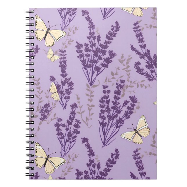 Carnet Papillons et fleurs de lavande (Devant)