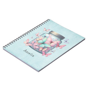 Carnet Papillons Fantaisistes dans un Pot