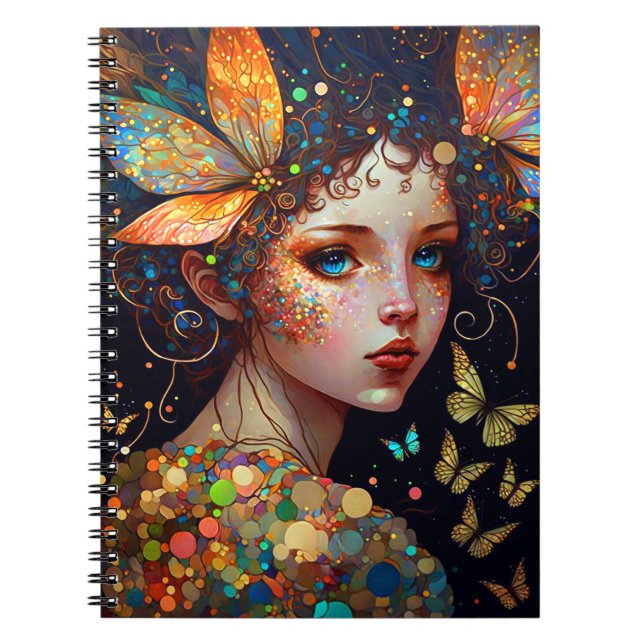 Carnet Papillons Fée Colorée Imaginaire Art (Devant)