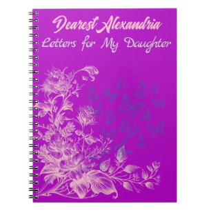 Carnet Papillons Floraux Violets Lettres à Ma Fille