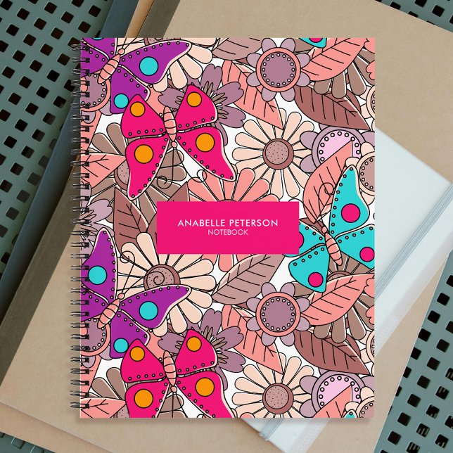 Carnet Papillons muraux et fleurs colorés (Créateur téléchargé)