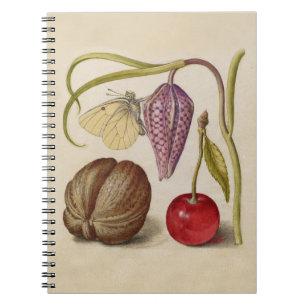 Carnet Papillons noix Fleur Cerisier Aquarelle Art