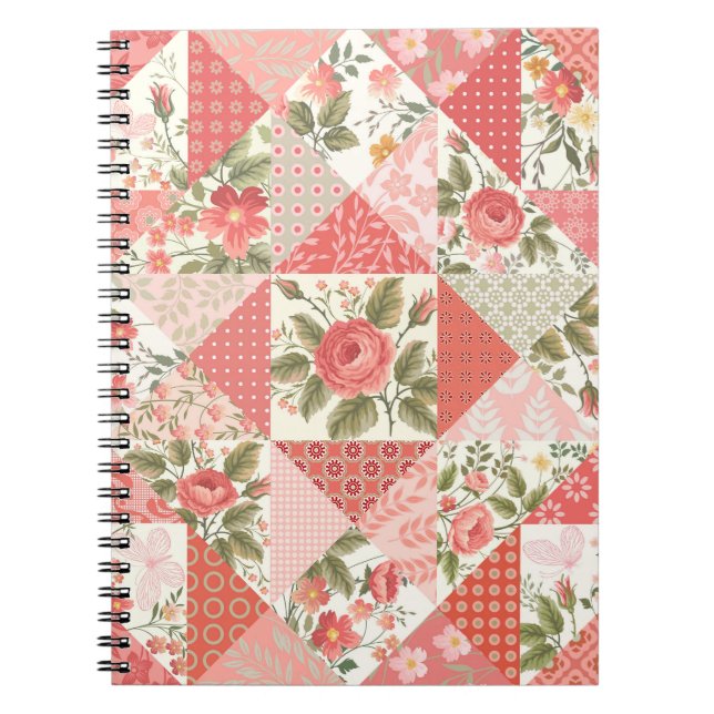 Carnet Papillons rose Patchwork sans couture (Devant)