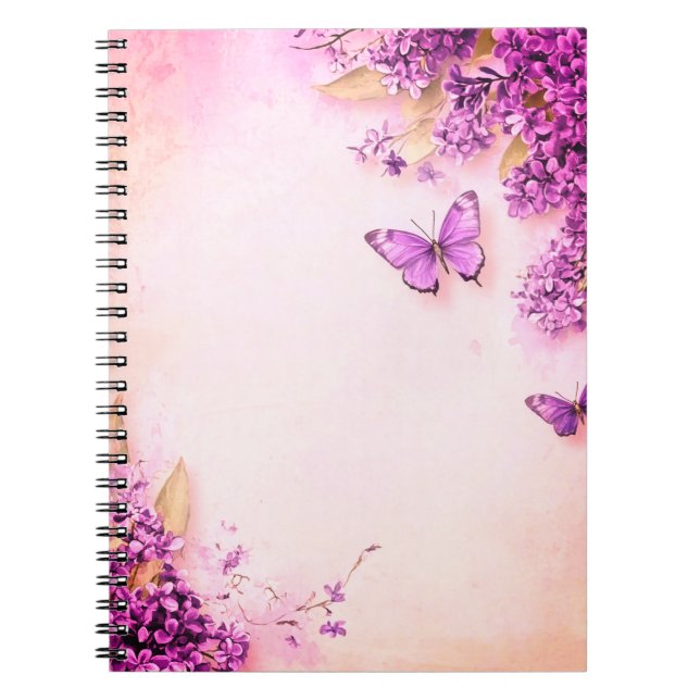 Carnet Papillons roses et pourpres (Devant)
