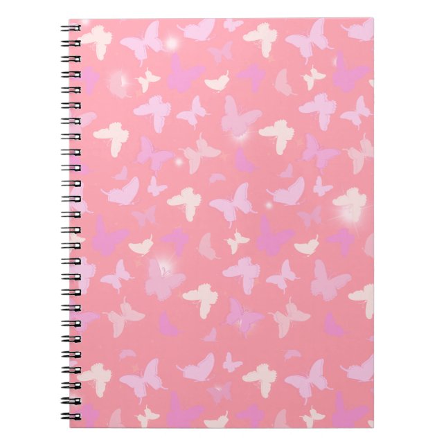 Carnet Papillons roses Motif sans couture (Devant)