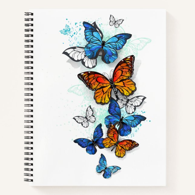 Carnet Papillons volants Morpho et Monarch (Devant)