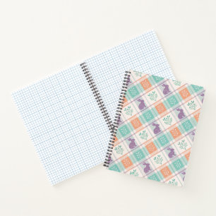 Carnet Pâques à carreaux et à plaid