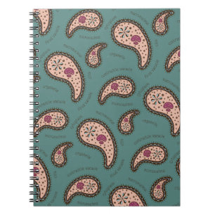 Carnet Paramecia Paisley Biologie Science Turquoise