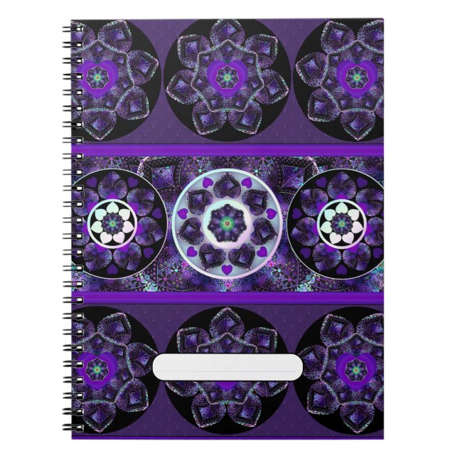 Carnet Parapluie violet & coeurs .7 (Devant)