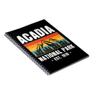 Carnet Parc national Acadia, Maine Retro Vintage