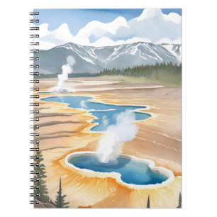 Carnet Parc national de Yellowstone   Aquarelle de paysag