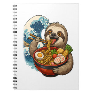 Carnet Paresseux mangeant du ramen japonais