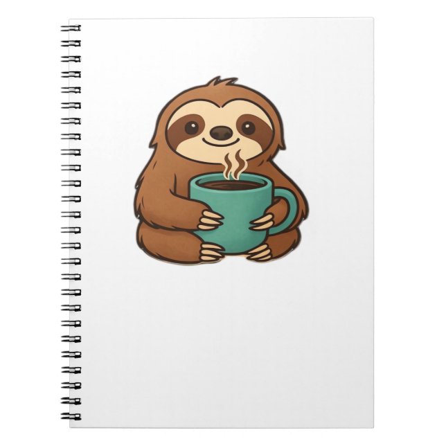 Carnet Parfum mignonne avec tasse de café - Animal confor (Devant)