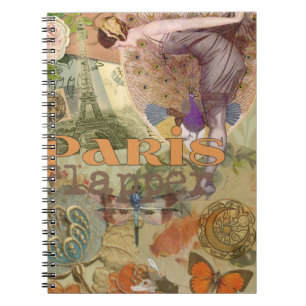 Carnet Paris Flapper Art Déco Peacock Vintage