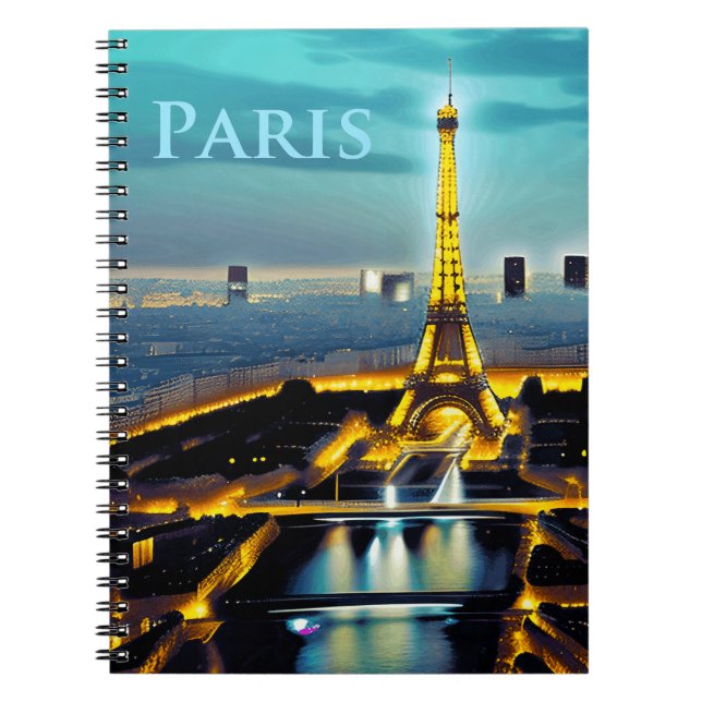Carnet Paris sous un ciel bleu turquoise (Devant)