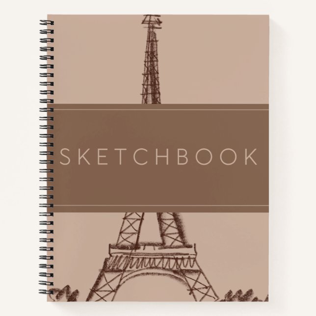 Carnet Paris Tour Eiffel Brown Sketchbook (Devant)