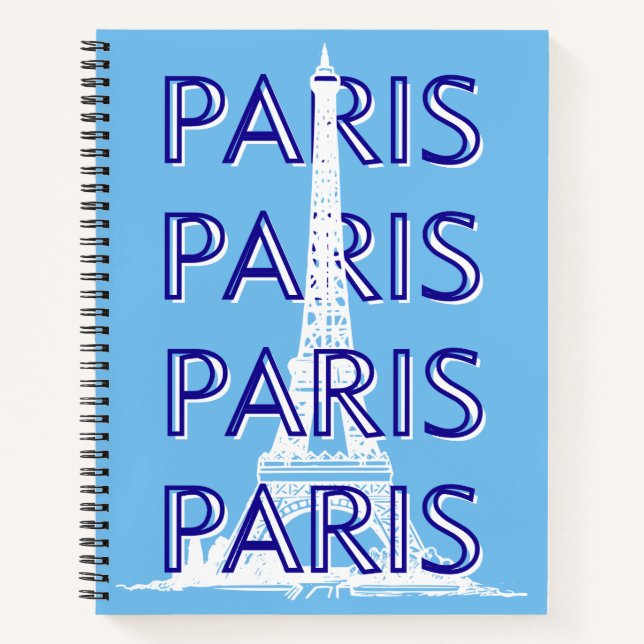 Carnet Paris Travel Art, Travel Art, Preppy Art, Bleu (Devant)