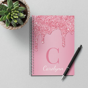 Carnet Parties scintillant à gouttes rose vif pour filles