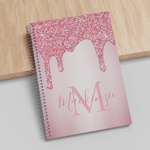 Carnet Parties scintillant à gouttes rose vif pour filles