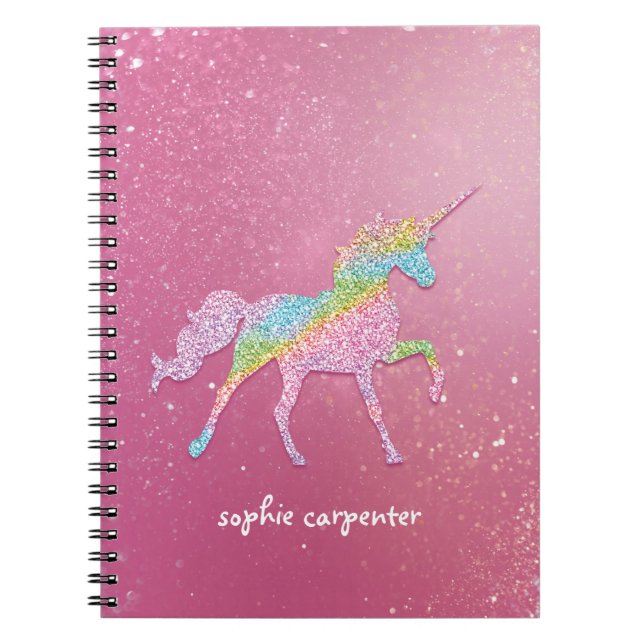 Carnet Parties scintillant arc-en-ciel de Magical Kid Uni (Devant)