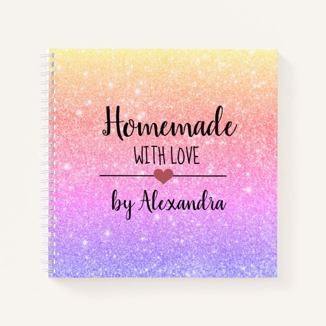 Carnet Parties scintillant arc-en-ciel moderne Fait maiso (Devant)