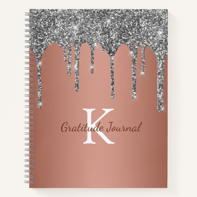 Carnet Parties scintillant argent Rose Gold Gratitude Jou (Devant)