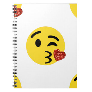 Carnet parties scintillant baiser émoji