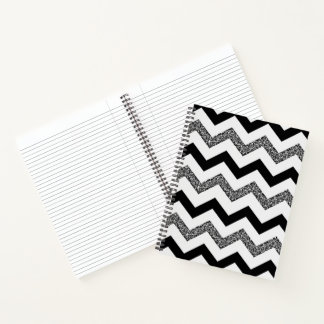 Carnet Parties scintillant blanche Chevron Spiral Noteboo