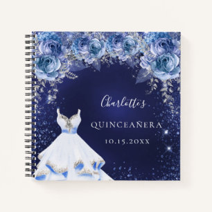 Carnet Parties scintillant bleue Quinceanera robe fleurie