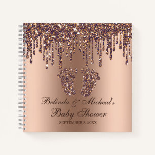 Carnet Parties scintillant  Bronze pieds Baby shower livr