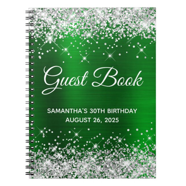Carnet Parties scintillant d'argent Green Foil 30e annive (Devant)