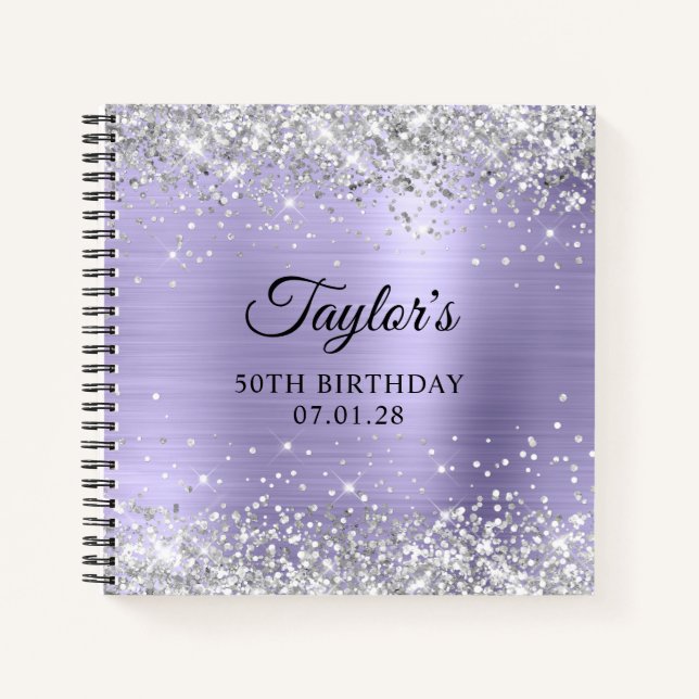 Carnet Parties scintillant d'argent Pale Lavender 50e ann (Devant)
