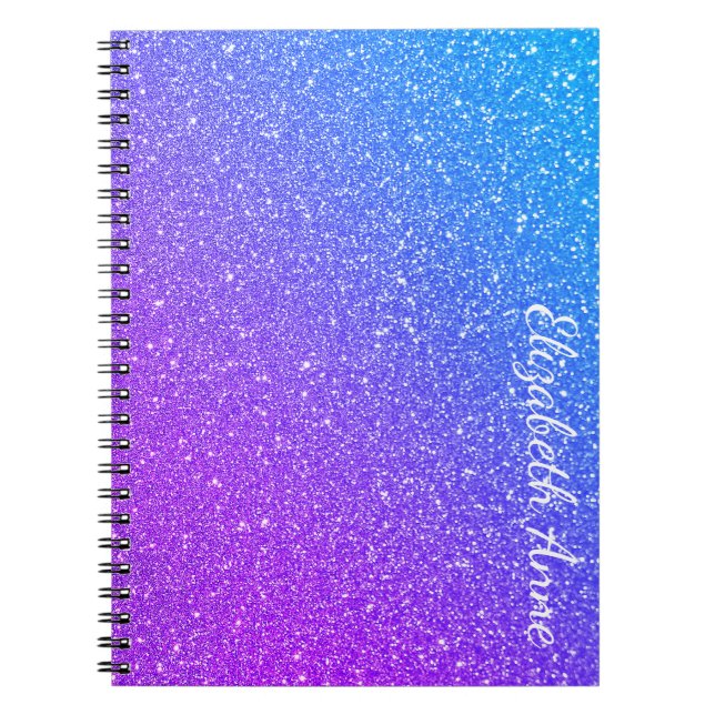 Carnet Parties scintillant de dégradé chic personnalisée  (Devant)